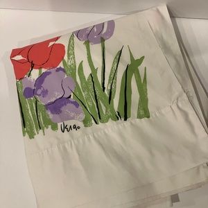 Vintage Vera Neumann Sheet Floral Pink Purple Size Approx 80”x97” Full? No Tag